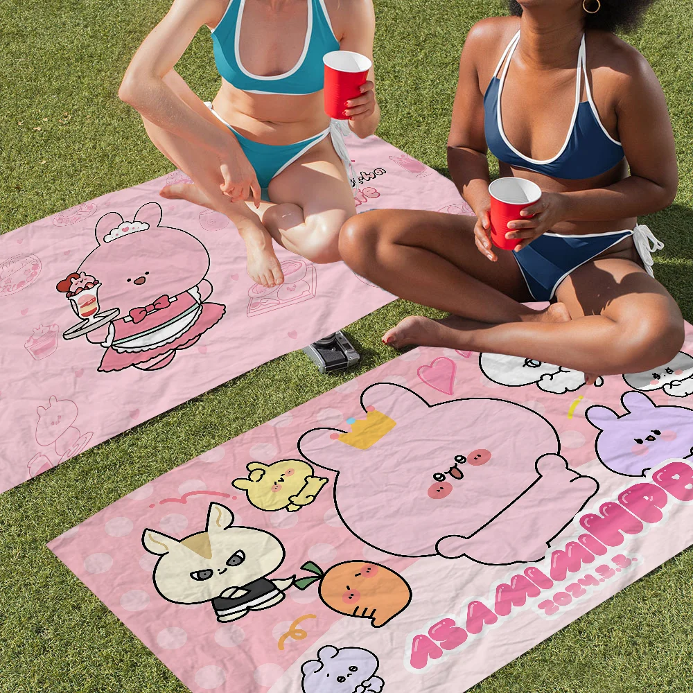 

Cartoon A-Asamimichan Bath Towel Microfiber Soft Water Absorbing Breathable For Girl Kids Decorative Cartoon Beach Towel