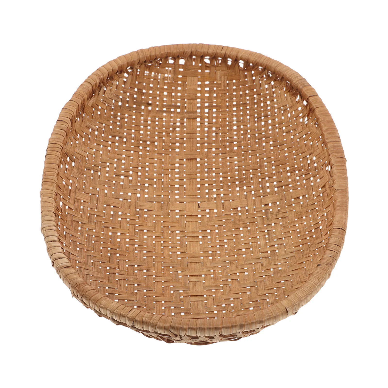 

Handmade Bamboo Oval Tray for Breakfast Fruit Snacks Tea Woven Basket Dining Table Picnic Tray Bamboo Basket Fruit Platter