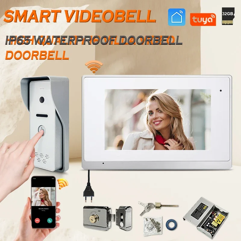 

Video Call, talk, intercom,unlock one button to call 4 wire video Telephone wireless production poe door intercom