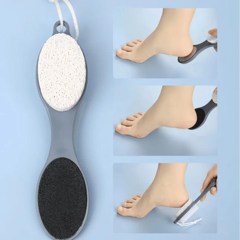 1PC 4‑Side Foot File Pumice Stone Pedicure Grinding Tool for Foot Surface Care Multi‑use Dead Skin Cleaning Brush