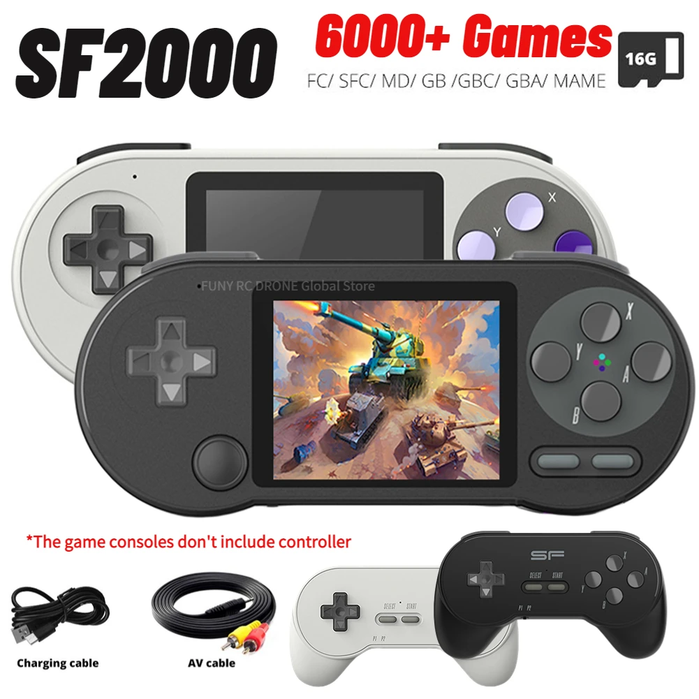 SF2000 Retro Handheld Game Console 3 inch Portable Video Game Players with 6000+Games Classic Mini Video Games for Kids Gifts