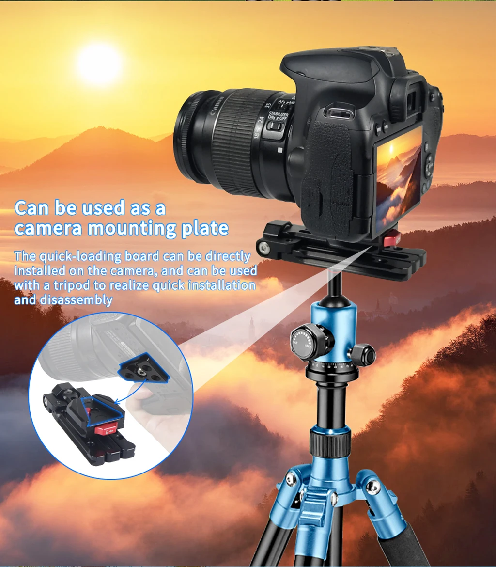 Faltbare V-Lock-Halterung, 360-Grad-verstellbare Mehrzweck-Schnellwechselplatte für ARCA-Stative, Stabilisator, Kamera, V-Mount-Netzteil – Detail 17