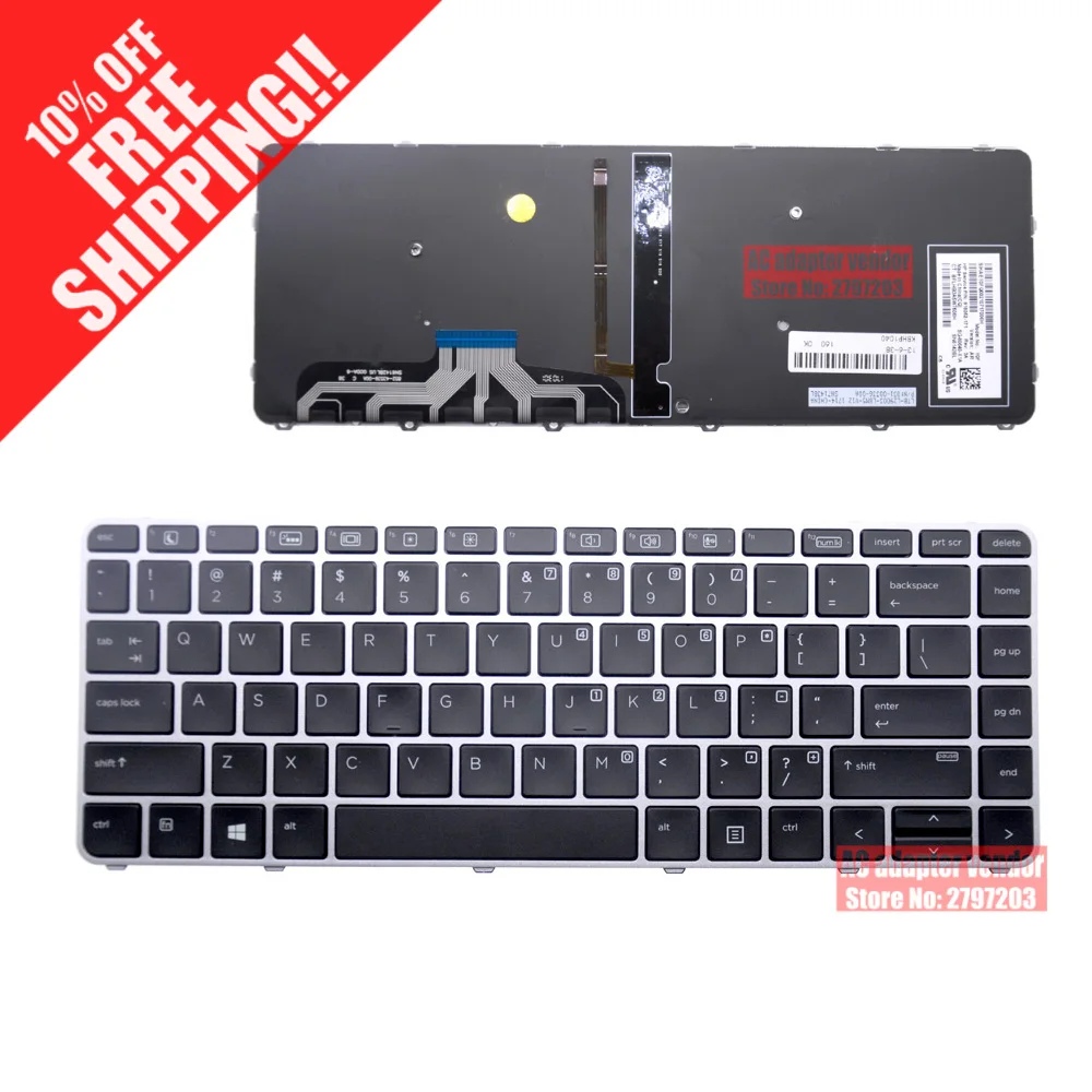 

FOR HP ELIteBook FOLIO 1000 1040 G1 1040 G3 backlight laptop keyboard