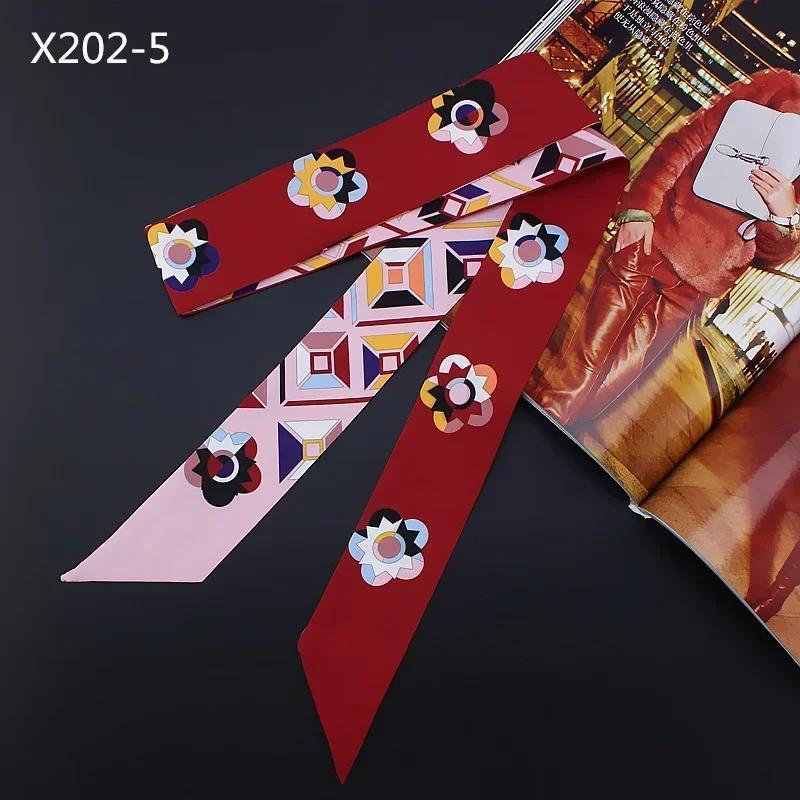 120 سنتيمتر * 5 وشاح كاميليا محاكاة الحرير ضيق وشاح طويل واقية من الشمس متنوعة ماجيك التعادل مقبض حقيبة الشريط الإناث نحيل الأوشحة #6