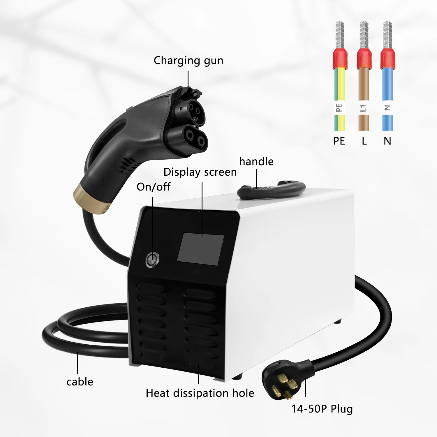 

L E-mingze Portable DC EV Charger Electric Vehicle 32A CCS1 7KW DC Fast Charging Station Mobile EV Car Charger