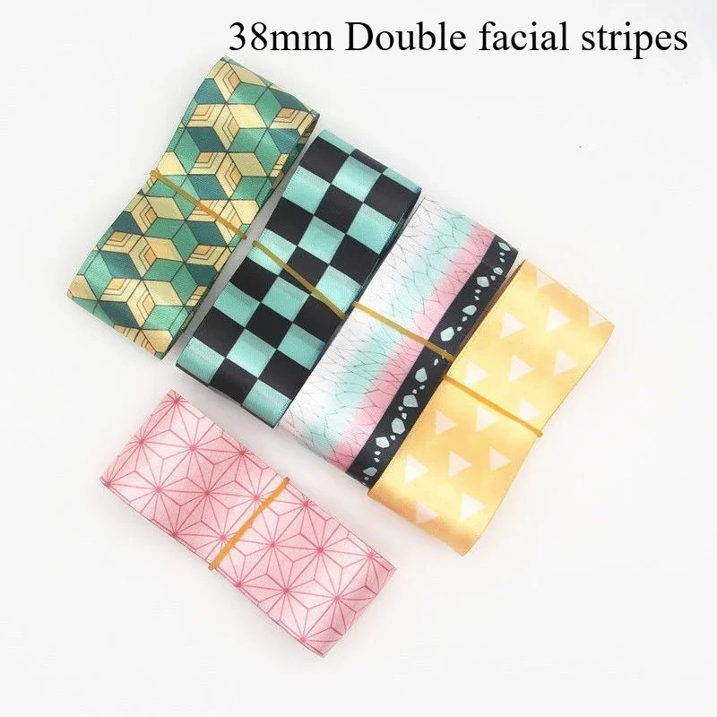 

Demon Slayer Ribbon Anime Peripheral 38mm Ribbon Double Sided Satin Ribbon Diy Bow Practical Versatile Gift Packaging