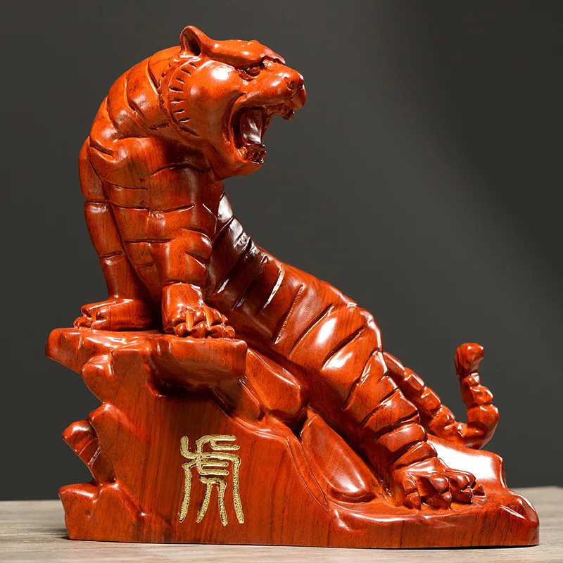 

Rosewood Wood Carving Mountain Tiger Decoration Twelve Zodiac Wood Tiger Home Living Room Office Tiger Year Craft Gift