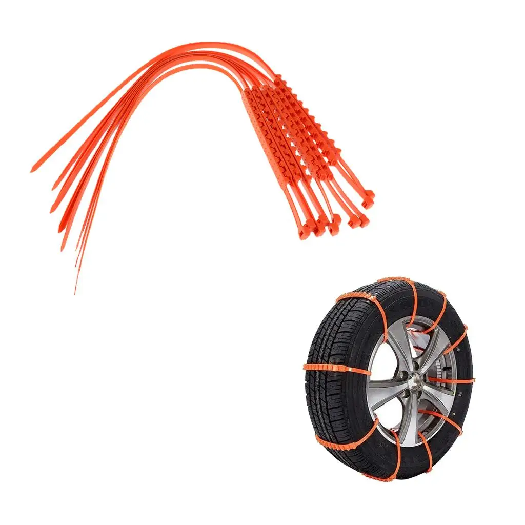 Pack of 10 Car Snow Chains for Most Cars, Anti-slip Car Cables Car Emergency