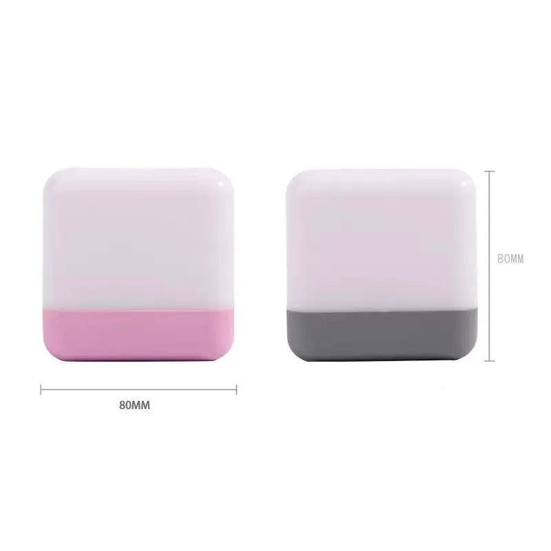 USB ชาร์จไฟ LED Cube โคมไฟตกแต่งแบบพกพาไฟกลางคืน W/รีโมทคอนโทรลห้องนอนโต๊ะ Ambient Lighting H80mm