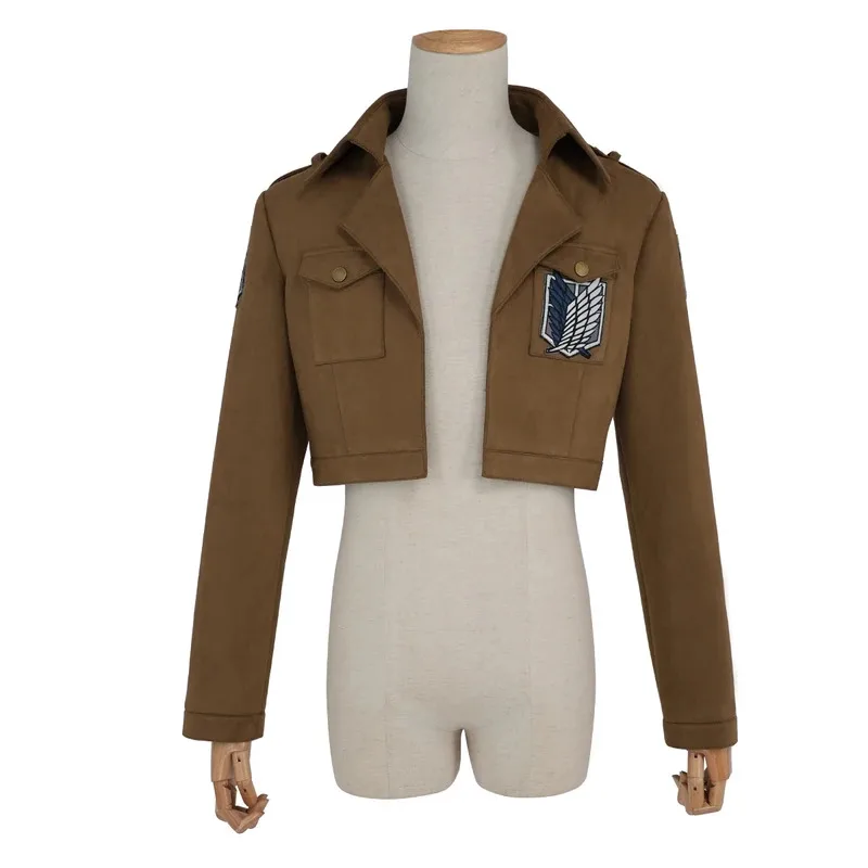 HOLOUN Anime Levi Eren Jaeger Mikasa Ackerman Armin Arlert Hanji Cosplay Costume Unisex Survey Corps Cloak Jacket Embroidery