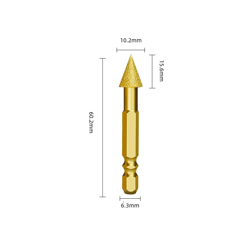 

6mm Universal Shank Diamond Grinding Head Brazing Rotary File for Cast Iron Ceramic Stone Glass Grinding Polishing Engraving Car