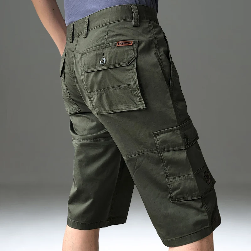 

Летние повседневные мужские брюки, тонкие прямые брюки с несколькими карманами, рабочая одежда, свободная посадка со средней талией, модный городской хлопок, 00%