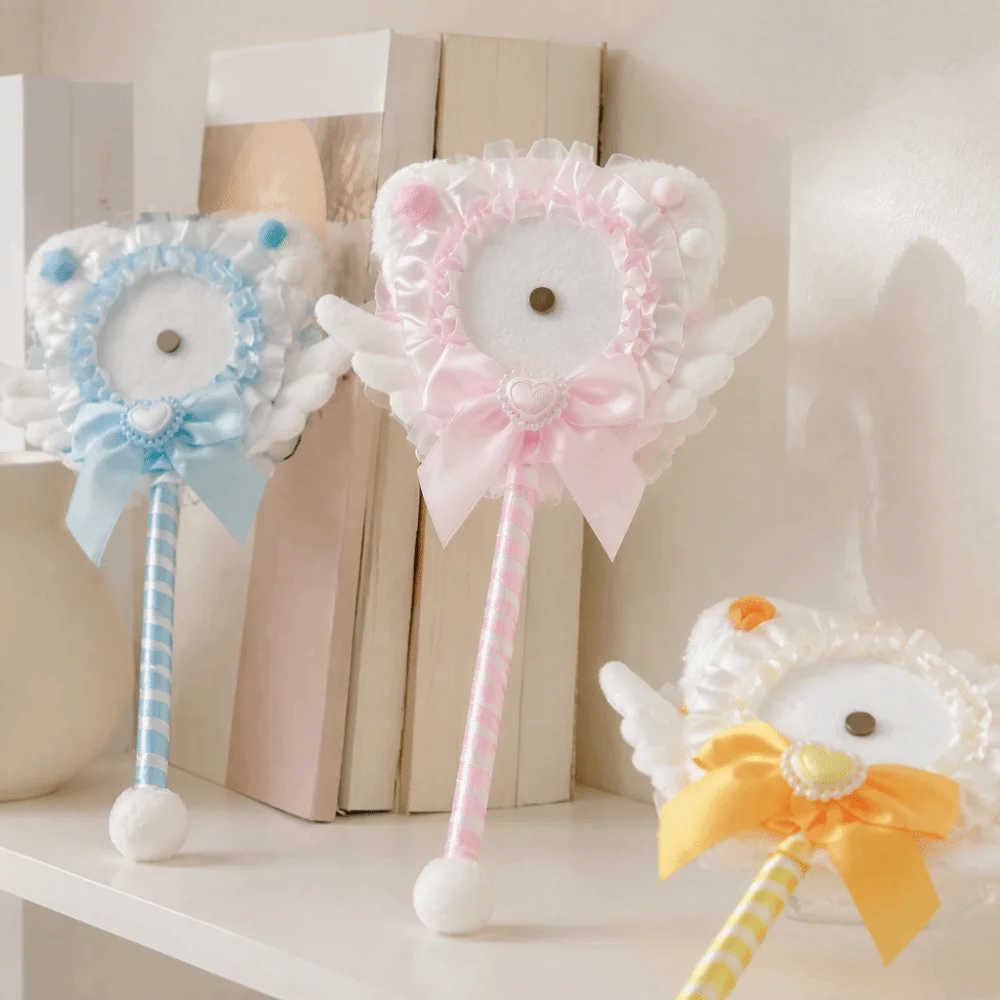 Cat Ears Magnetic Anime Badge Holder Stars Bow Badge Magic Wand Love Heart Ruffle Lace Badge Display Stick Ita Bag Accessories