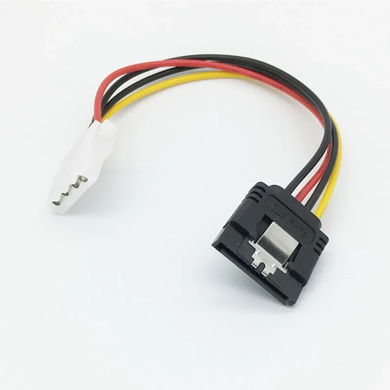 Ide 4pin molex fêmea a 90 graus sata 15pin fêmea com estilhaços extensão disco rígido cabo de alimentação conector 18awg