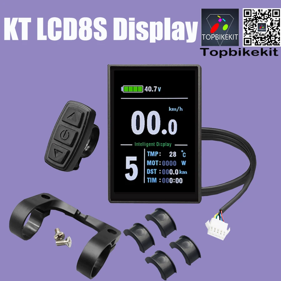 Ebike KT Display LCD8S LCD3/4/5//8/9/10/11 LED890 900S Display Meter with 5Pin Julet WP or SM Plug 24V/36V/48V For KT Controller