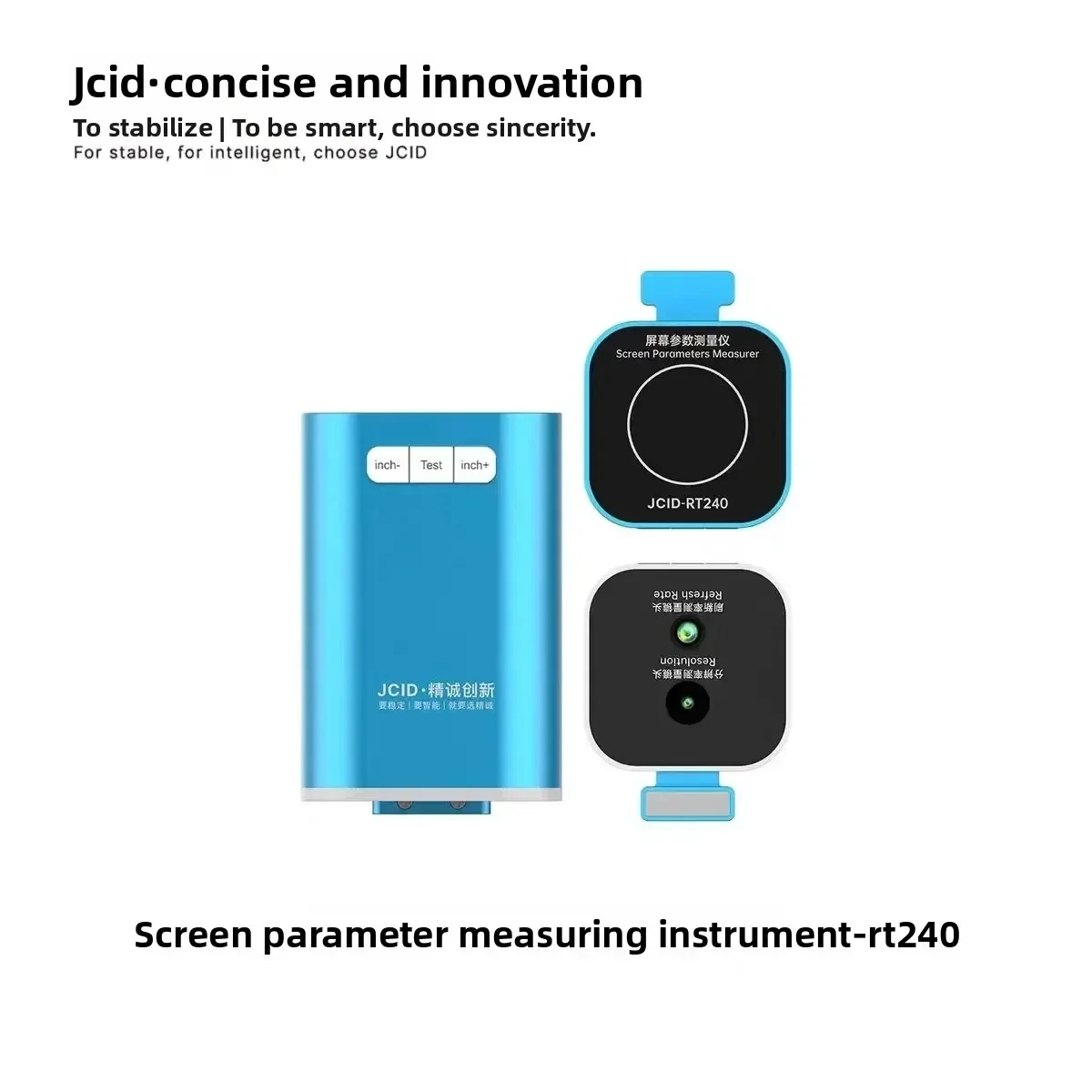 JCID RT240 Instrument do pomiaru ekranu - Detektor rozdzielczości i częstotliwości odświeżania dla iOS i Android, dokładny pomiar jednym kliknięciem
