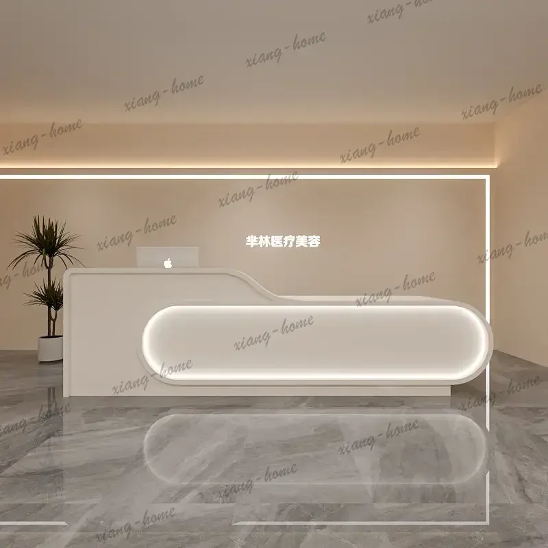 LSThe front desk reception desk of the paint baking company can be customized Computer desk bureaux de travail designer furnitur