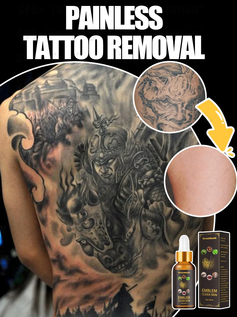 

Visibly lightens tattoos without damaging the dermis, safe and gentle