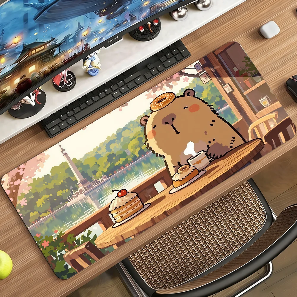 漫画かわいいカピバラマウスパッド滑り止めデスクマットPCラッ - Gaming Console Portable Pc のレビューと価格