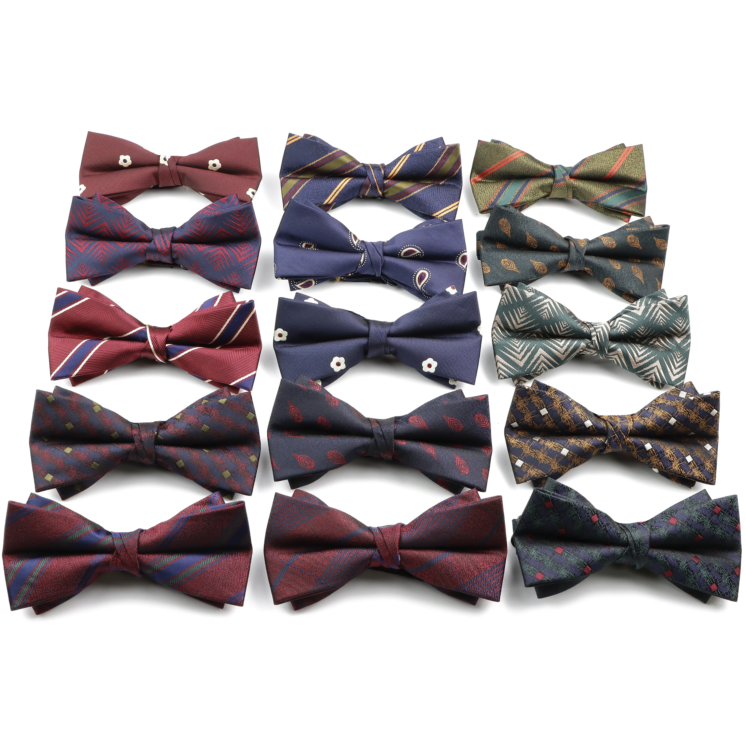 Fashion Classic Floral Striped BowTie For Men High Quality Handmade Polyester Butterfly Knot  Wedding Party Men Gift Accessories