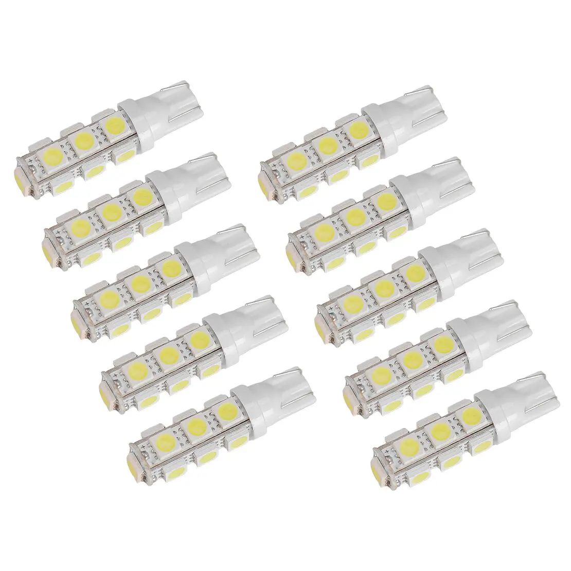 10Pcs White T10 5050 W5W 13SMD LED Light Lamp Bulb for RV Camper Car 193 194 2821 921 922 158 160 161 161B 168 168A 912 12V 5W