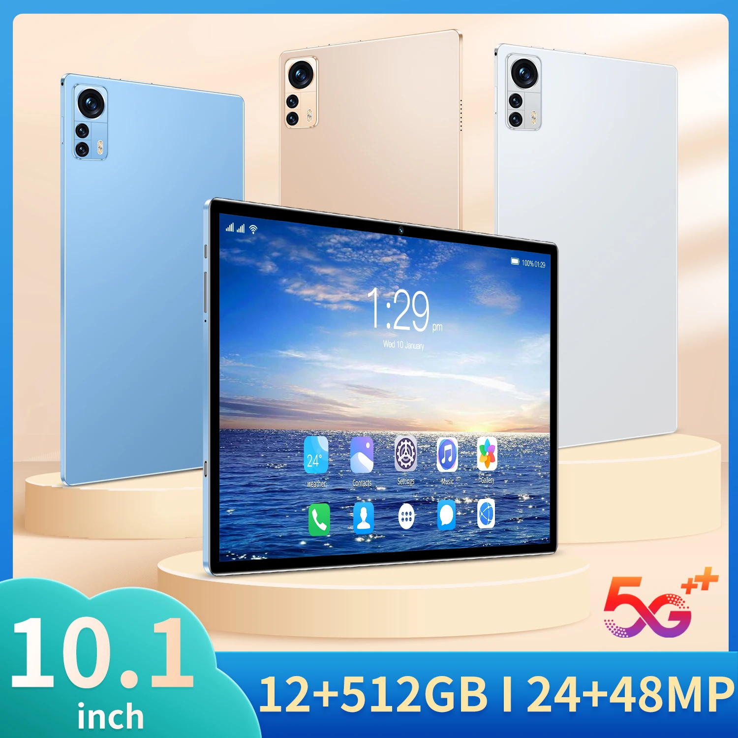 

2024 New Global Edition Tablet X12 Android13 11-inch 16GB/1TB 5G Dual SIM Dual Standby GPS Bluetooth5.0 WiFi Full Screen Tablet