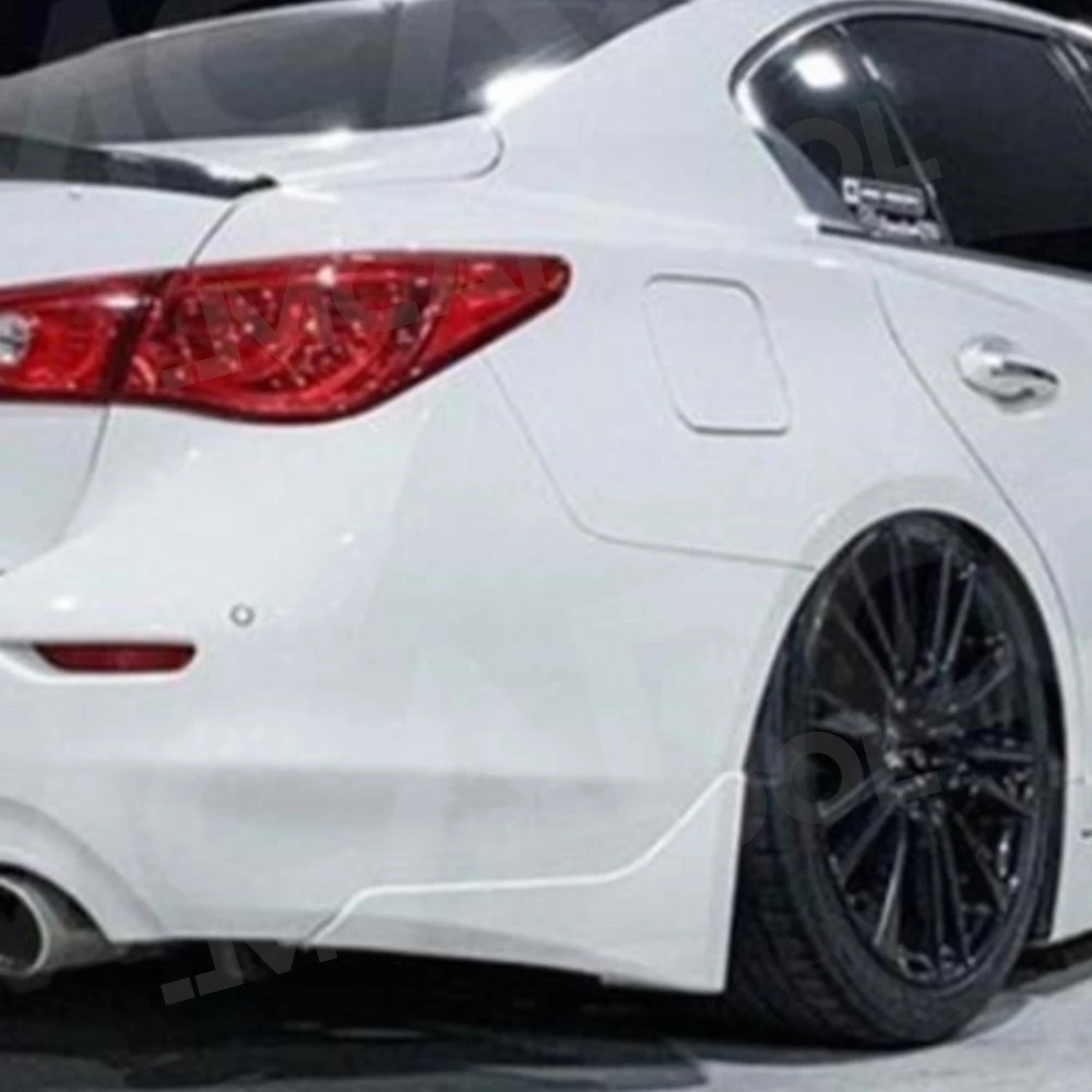 

JMCARCOOL ABS Material Carbon Fiber Rear Bumper Splitters Mudguard Trims for Infiniti Q50 Base Sport 2014 2015 2016 2017 Cover