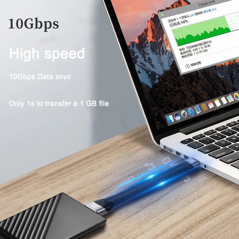 Short USB C Cable Type C Male to USB C Male FPC Thunderbolt 4 USB4.0 PD 100W Quick Charge 8K Video 40Gbps for SSD eGpu PowerBank