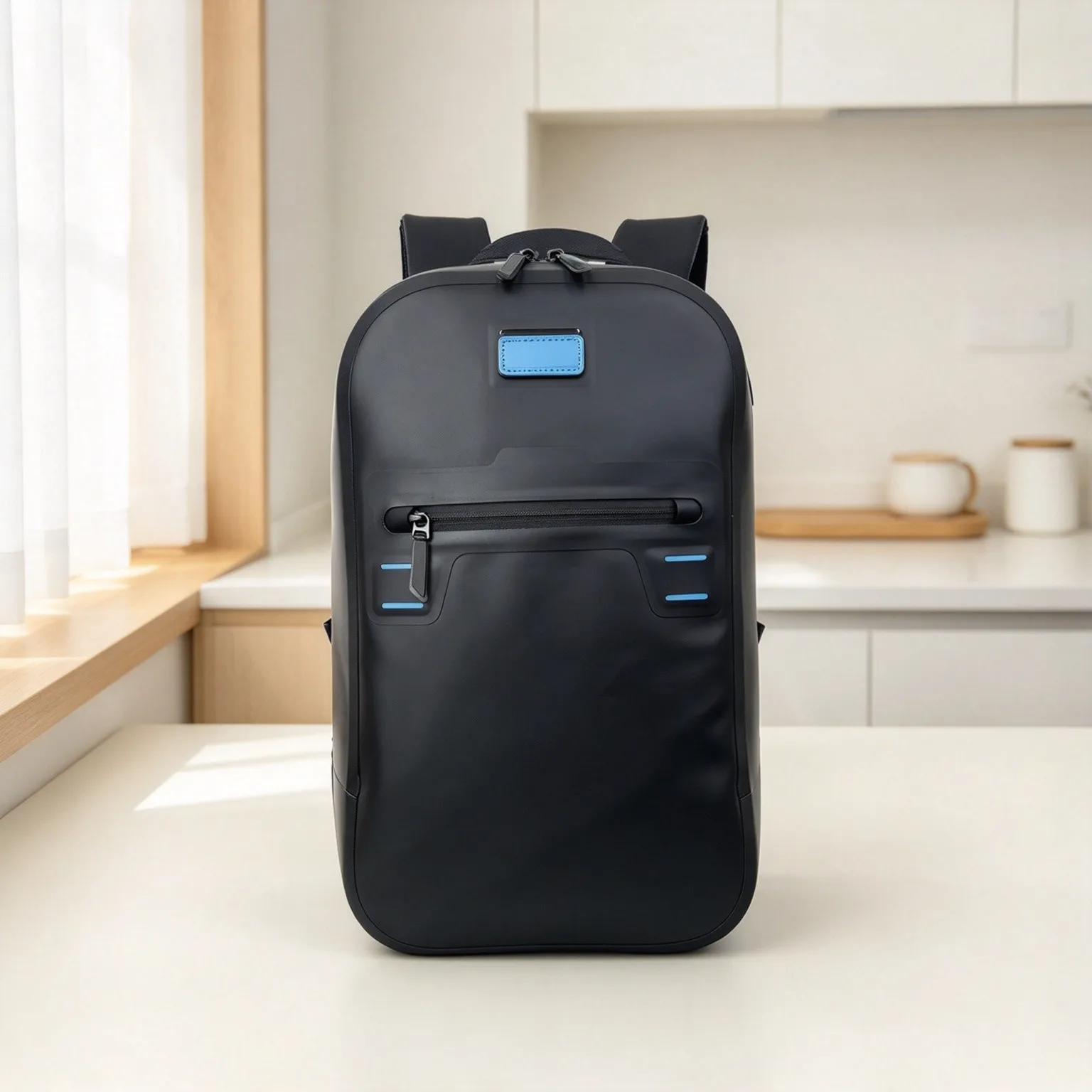 Men's Minimalist Waterproof Laptop Backpack, Business Commute Hard Shell Shaped Rucksack