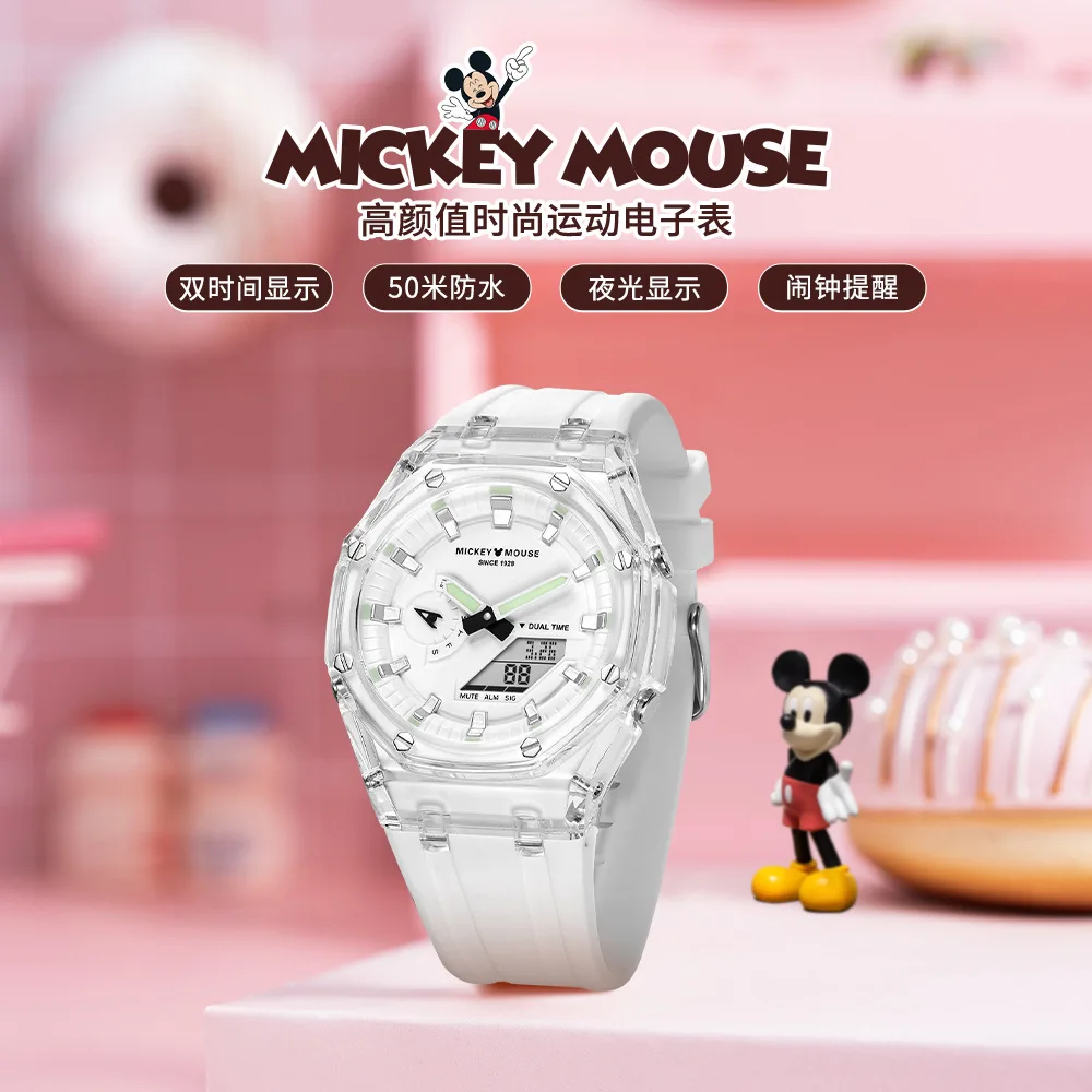 

Оригинальные наручные часы Disney с Микки Маусом, высококачественные, с большим циферблатом, спортивные, водонепроницаемые, детские электронные часы 359