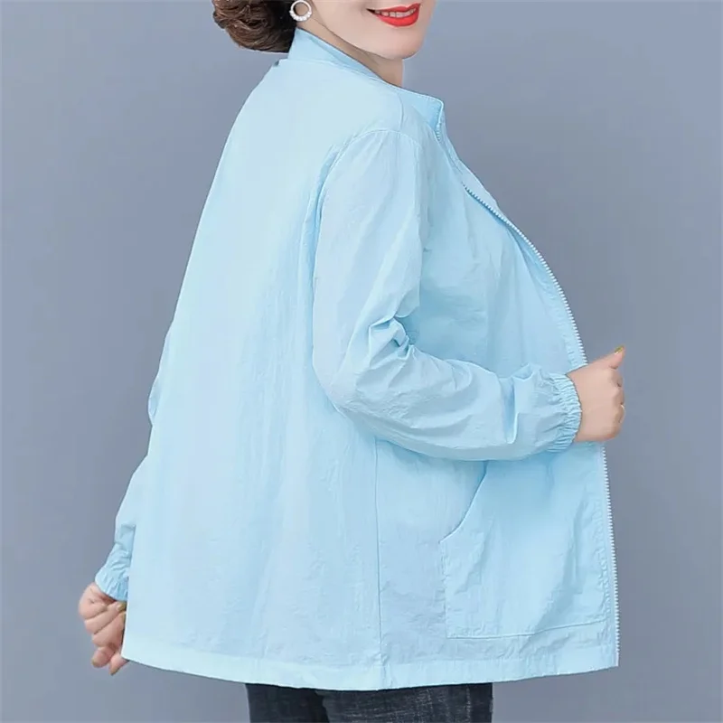Sunscreen Women2025 New Anti-Ultraviolet Summer Coat Ladies Large Size Thin Jacket Mother Breathable Sun-Protective Clothing Top