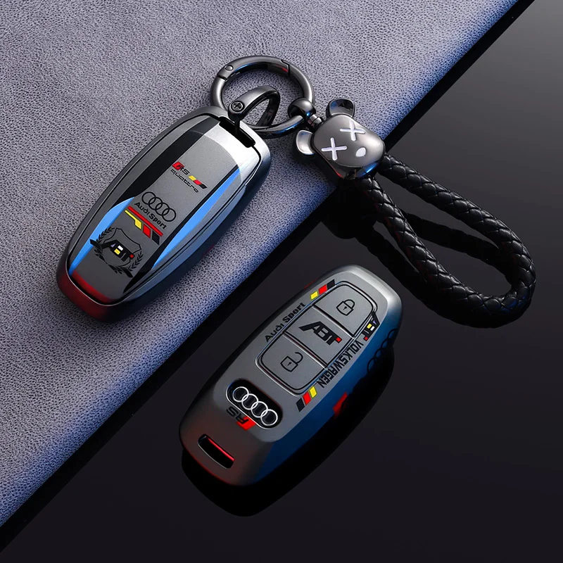 TPU Car Key Case Remote Cover Shell Holder Keychain Fob For Audi A3L A4L A5 A6L Q4 e-tron A7L Q5 Q6 RS6 RS7 R8 S4 S6 S7 S8 Q3