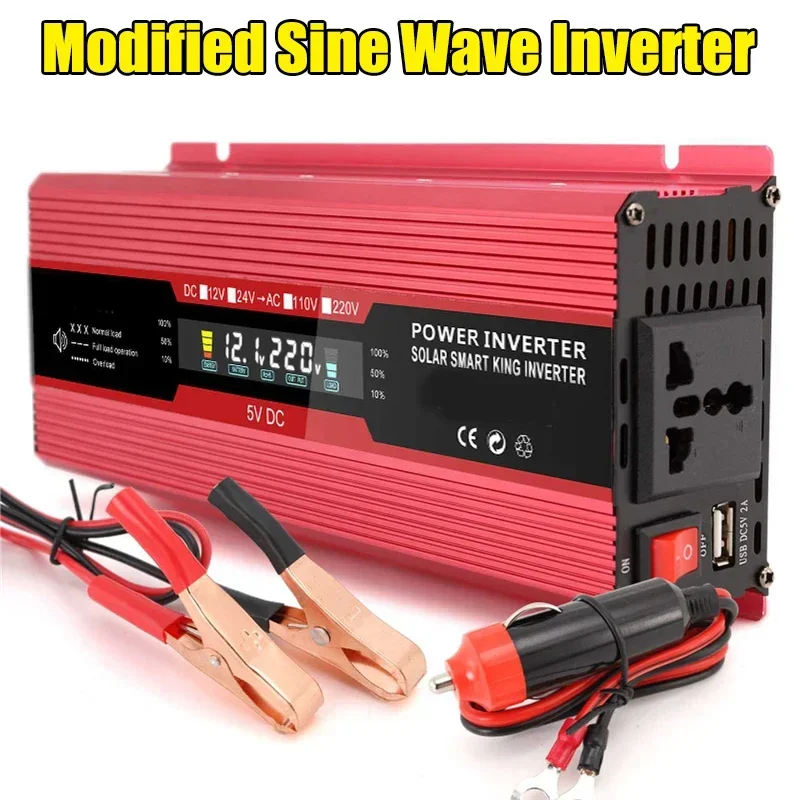 

5000W 4000W Modified Sine Wave Inverter 12V TO 220V Voltage Converter Charger Adapter Portable Car Solar Inverters