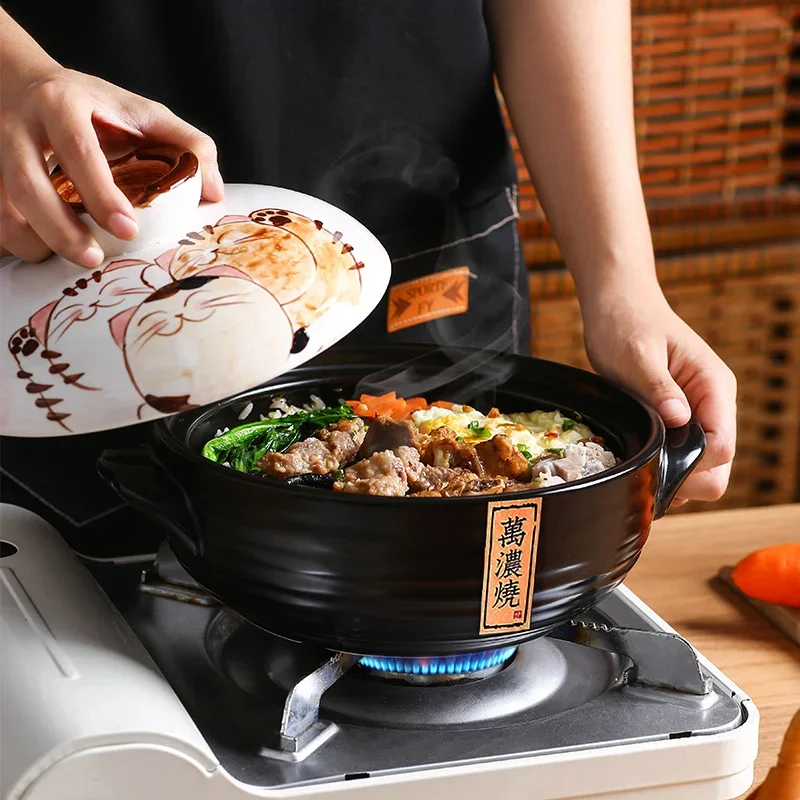 Ceramic Casserole Cookware Pottery Korean Soup&Stock Pot Crock Saucepan Pan Cooking Utensils Cooker Household Kitchen Supplies