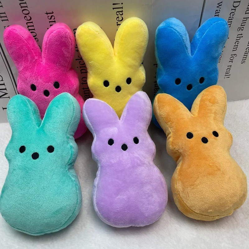 1-3pcs Easter Peeps Bunny Plush Toy Hand Figure Ornament Doll Doll rabbit kids Gift Short Plush PP Cotton