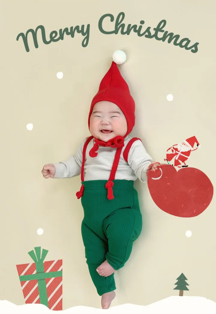 

Christmas Baby Overalls Romper with Hat 2025 Spring New Ins Stretchy Soft Bodysuit PP Pants for Infants Toddlers Girls and Boys