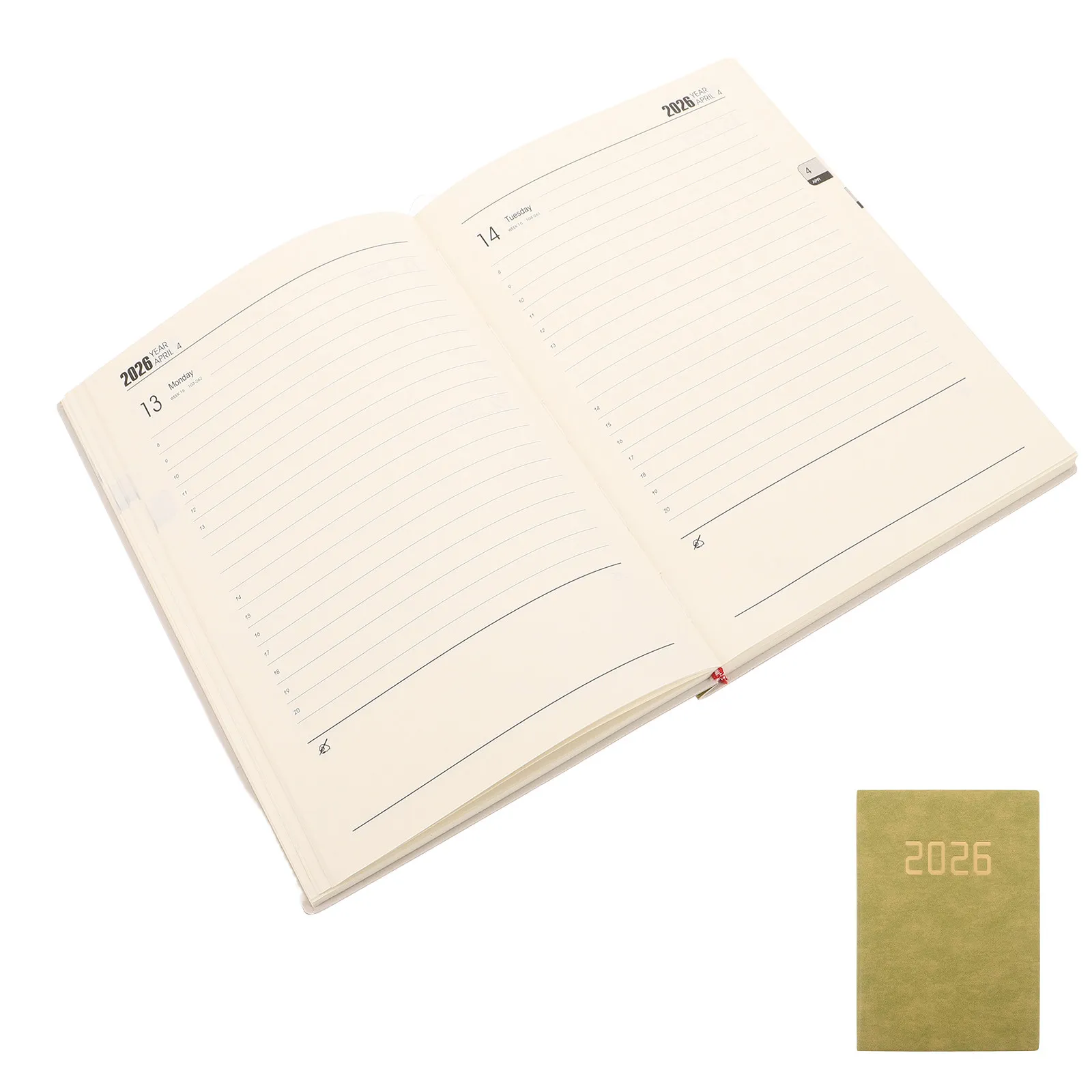 A5 Daily Planner Notebook 2026 PU Cover Full Page Per Day Dated Appointment Book Daily Task Organizer School Business