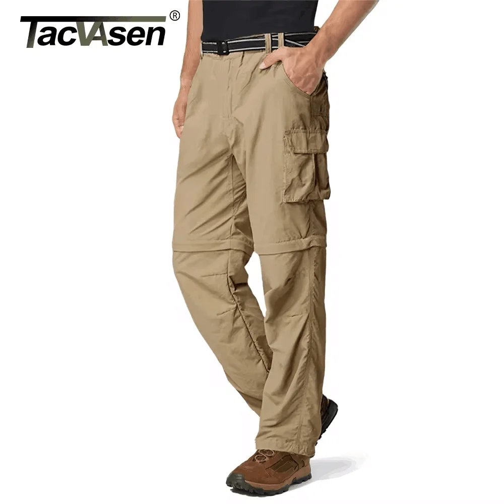 TACVASEN Zip Off Hiking Pants Convertible Shorts Mens Cargo Work Pants Lightweight Breathable Trousers Workwear Outdoor Bottoms