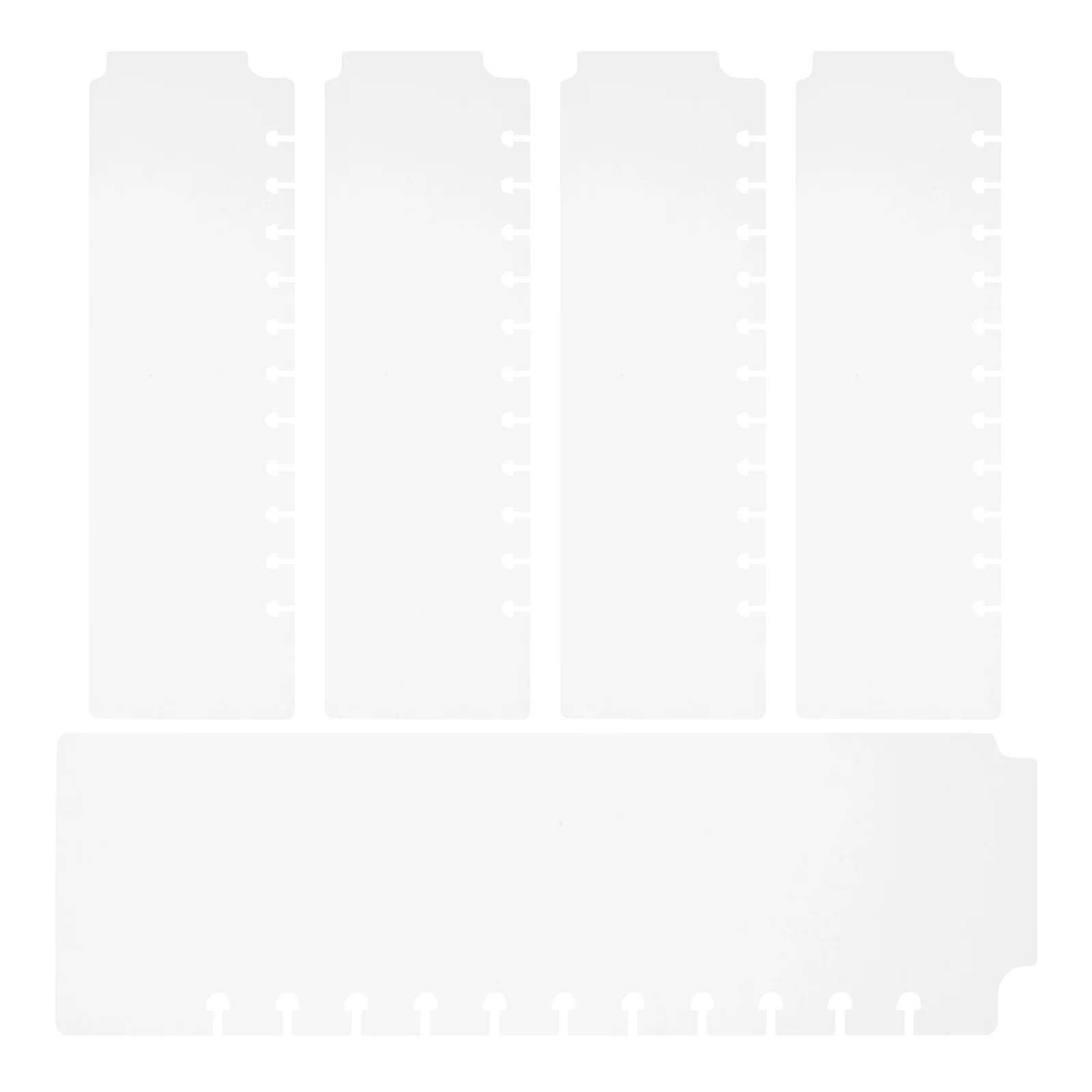 5pcs Plastic Divider Cards Bookmark Rulers For Personal Planners Recipe Binders Functional Binder Inserts Organization Notebook