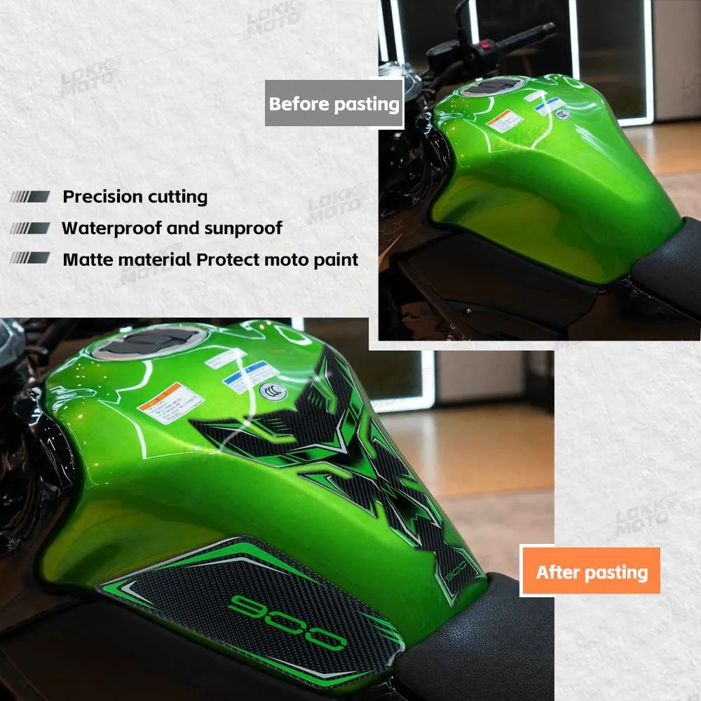 3D Carbon Motorcycle Fuel Tank Pad Gas Cap Decorative Sticker Decal Kit Protector Accessories For Z 900 z900 Z900 SE 2020-2024