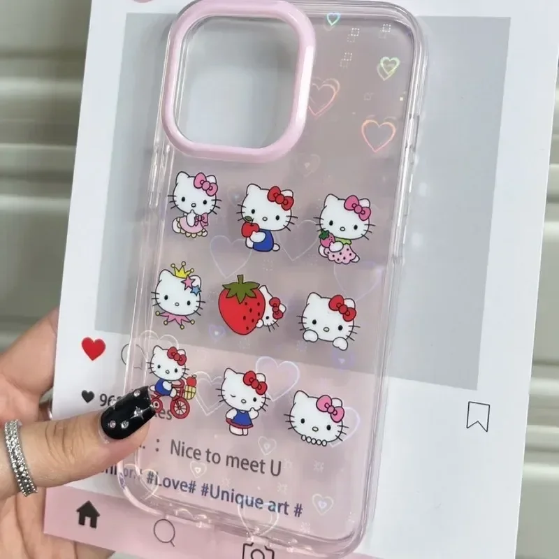 Sanrio Iphone15pro Max Little Chef Hello Kitty Phone Case Kawaii Anime 13 14 15pro Max Plus Phone Protective Shell Gifts