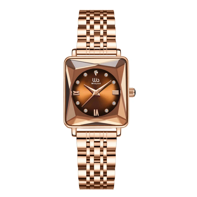 Women Business Wrist Square Watch 2023 Simple Design Luxury Fashion Rectangular Gold Stainless Steel Waterproof Quartz Watches