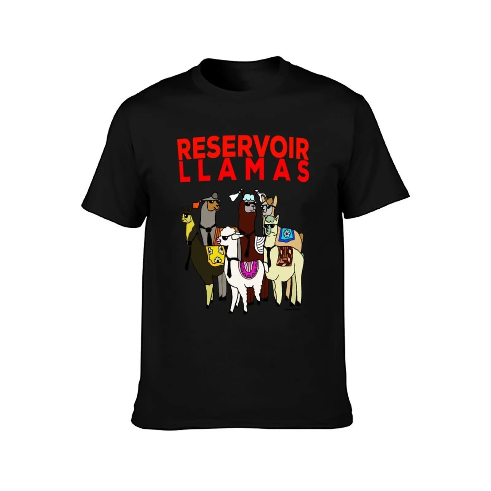 Reservoir Llamas, Mr Pink, Film Buff Gift T-Shirt Minimalist Plain Crew Neck T-Shirt
