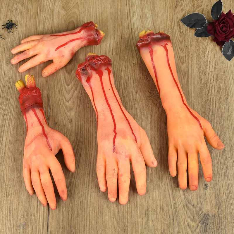 Halloween Simulation Bloody Broken Hand Foot Finger Brain Heart Scary Halloween Party Prop Horror Haunted House Decor Supplies