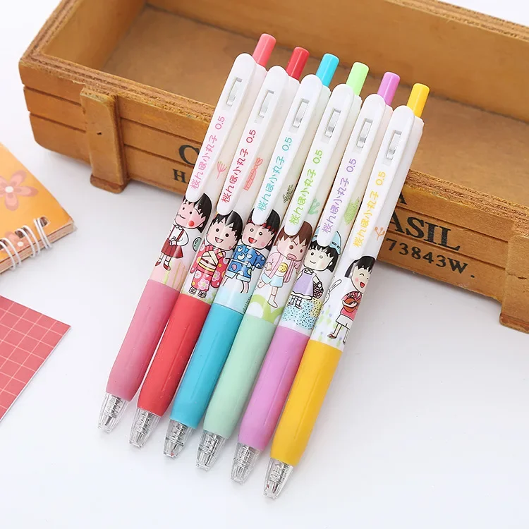 36pcs cute ins cherry balls press gel pen high value girl heart press water-based signature pen bounce pen B