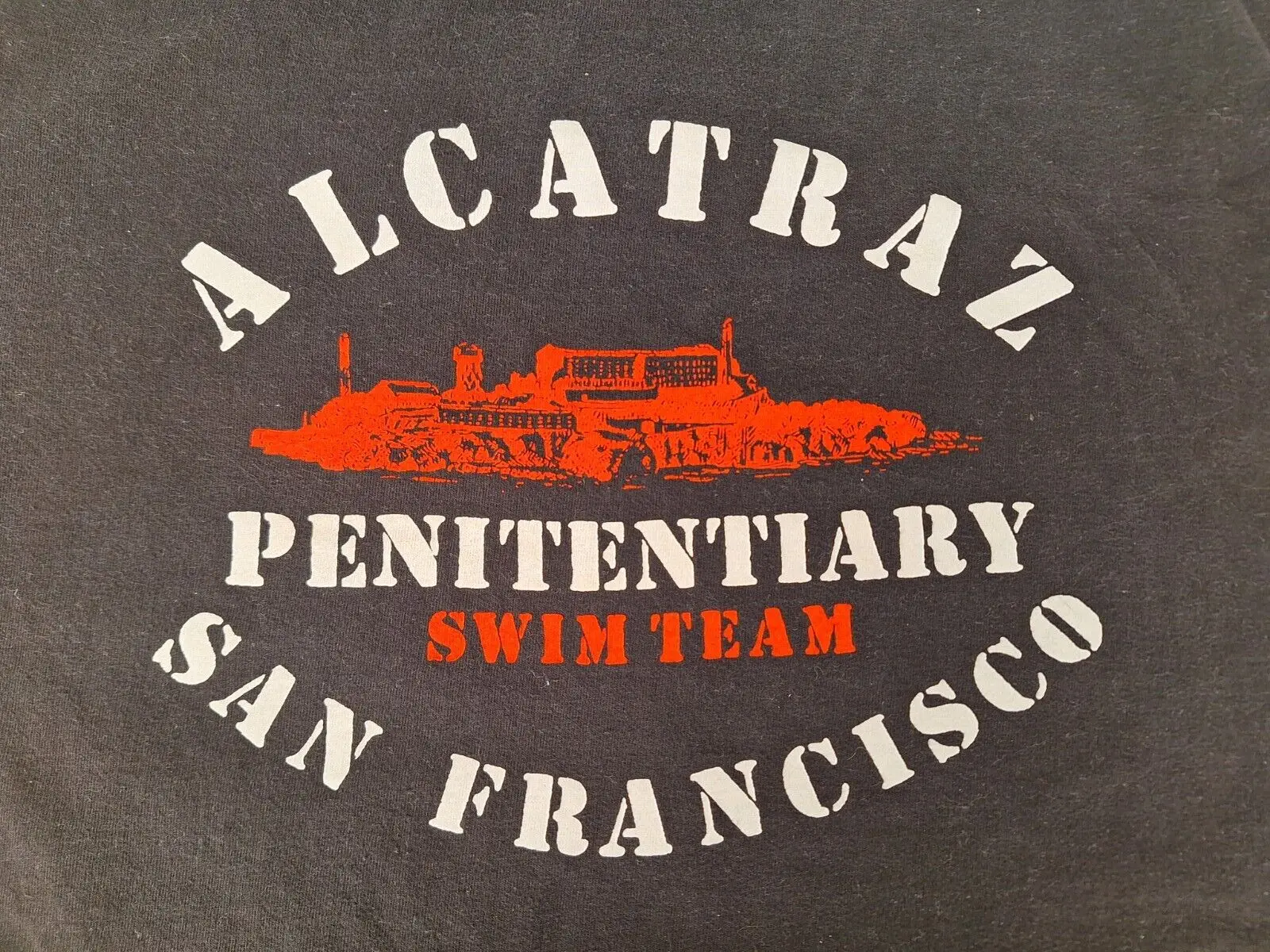 Alcatraz Swim Team T Shirt Tour Champ Men's Size Large Black FREE SHIP long or short sleeves