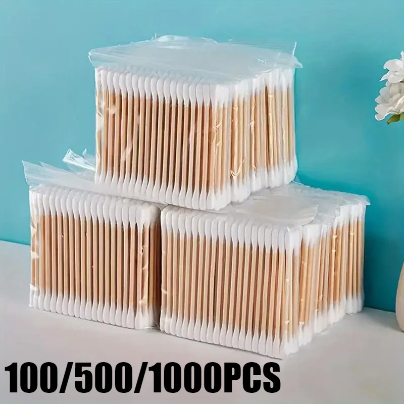 أعواد قطنية برأسين لتنظيف الأذن، أعواد قطنية لمستحضرات التجميل وأحمر الشفاه، أداة إزالة تنظيف العين السوداء