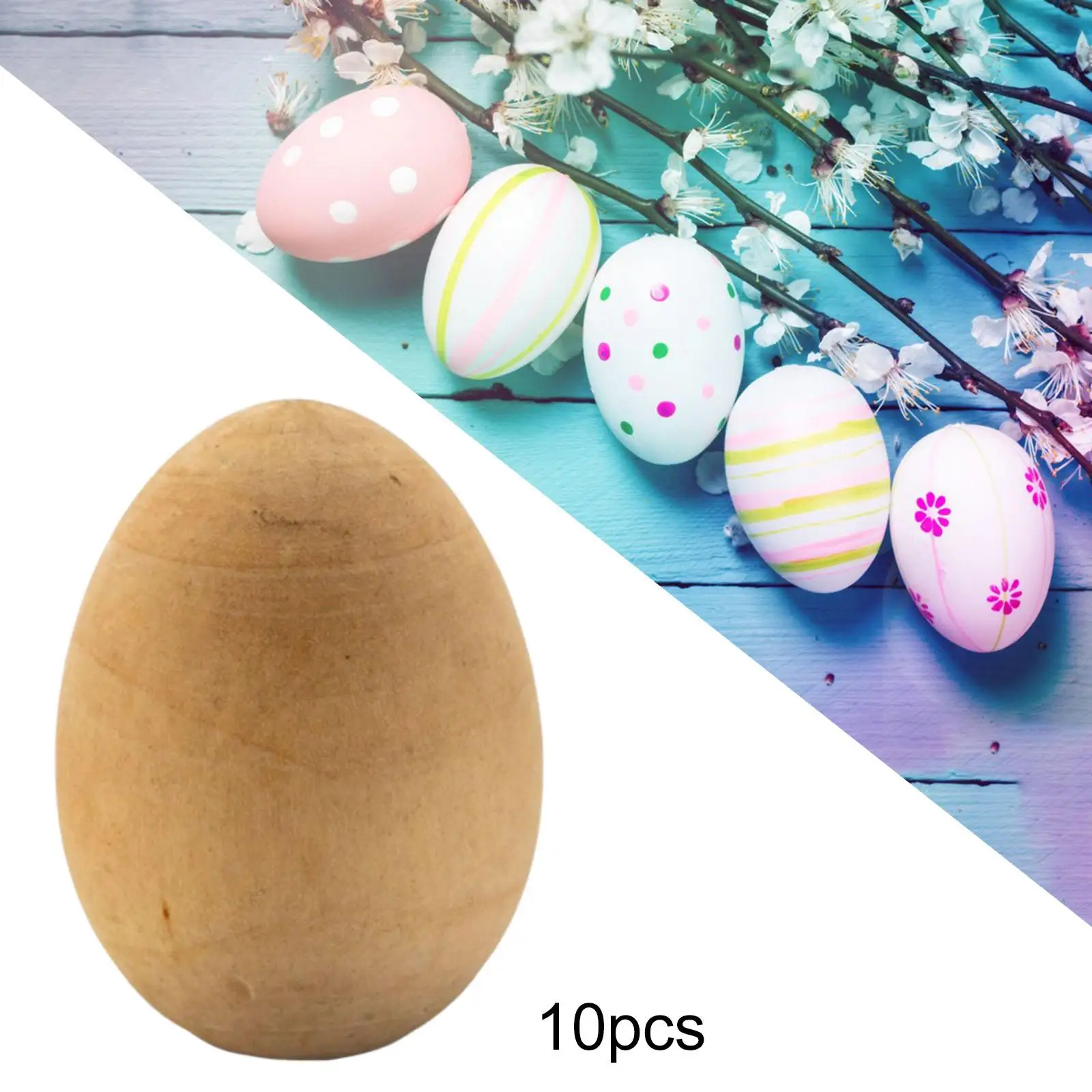 

DIY Wooden Easter Egg Painting Kit Speckled Ornament Toy for Kids Adults Party Favors Decoration