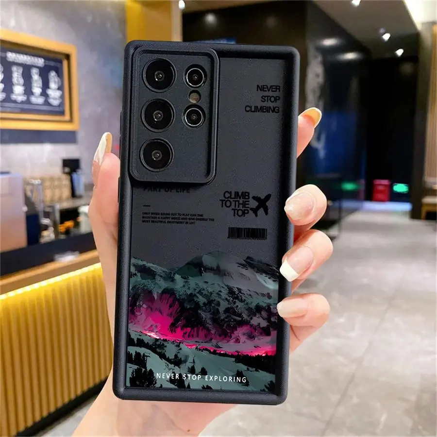 

Phone Cover Case for Samsung Galaxy S21 S20FE S25 Edge S24 Plus S25 Ultra S23 FE S22 S24Ultra Snow Mountain Sunset