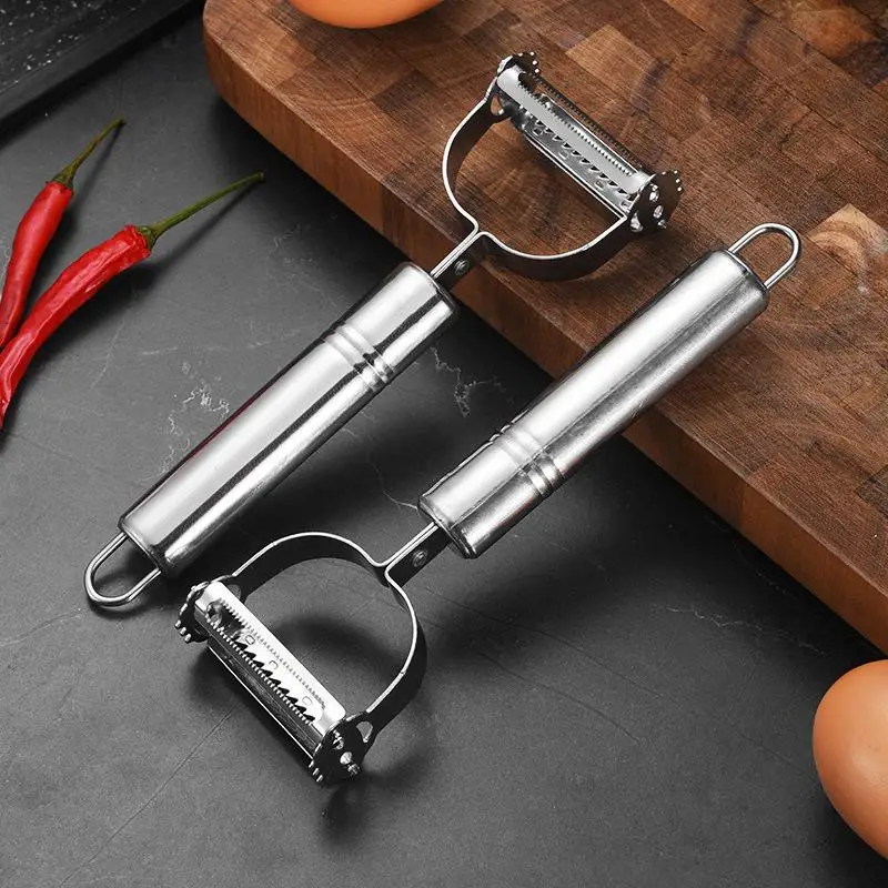 

Овощечистка из нержавеющей стали, бытовой мульти-кухонный скребок, овощечистка для фруктов, дыни, картофеля и слайсер, ручная овощечистка, оптовая продажа